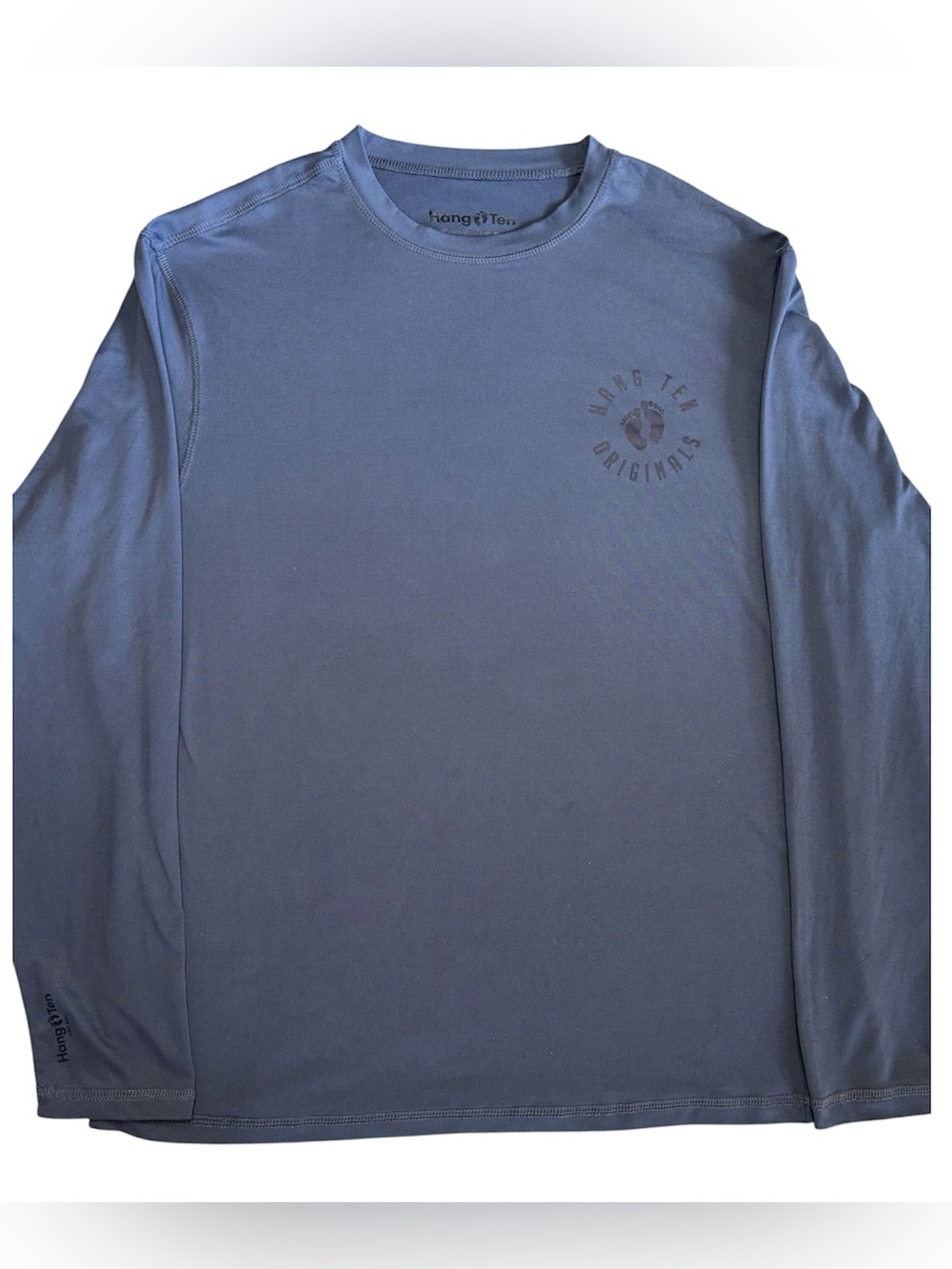 Men's Hang Ten medium long sleeve shirt in dark purple with UPF protection.